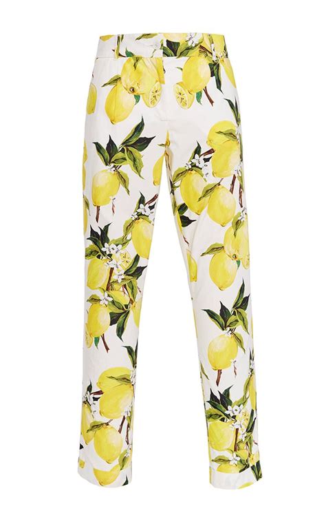 dolce gabbana lemon print trousers|DOLCE&GABBANA Lemon Majolica Printed Stretch.